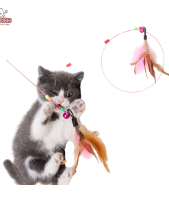 đồ chơi cần câu mèo gắn lông vũ
